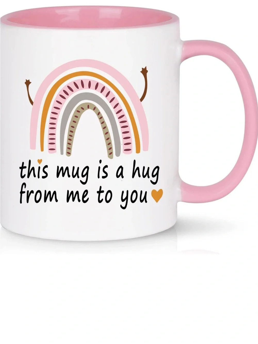 Friendship Gifts: Hug Mug - 11 Oz Pink, Perfect for Best Friends